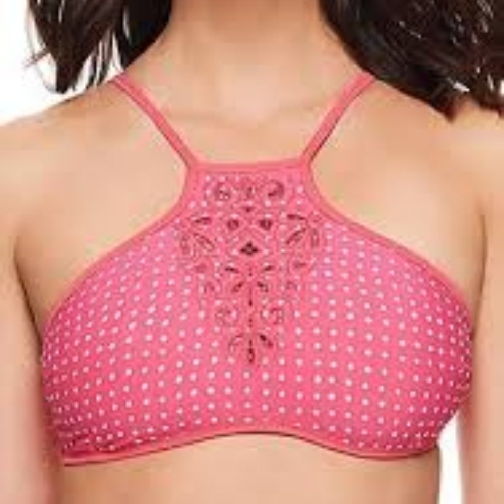 VERA BRADLEY REVERSIBLE PINK POLKA DOT SWIM TOP